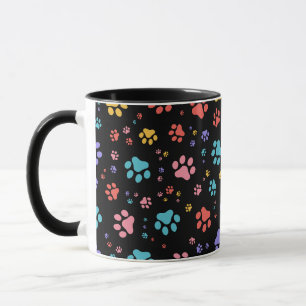 Colorful Paw Prints  Mug