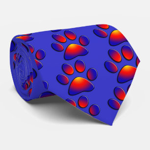 COLORFUL PAW Red Blue Tie