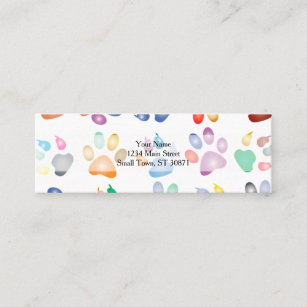 Colorful Paws Mini Business Card