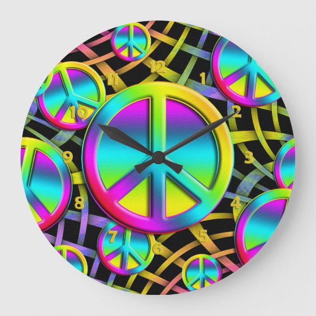 Colorful Peace - clock face  numbers (Front)
