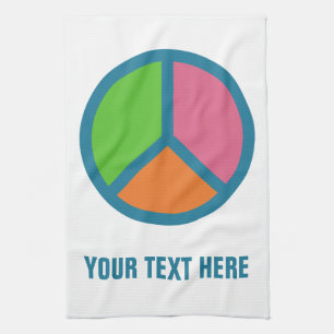 Colorful Peace Sign custom hand towel