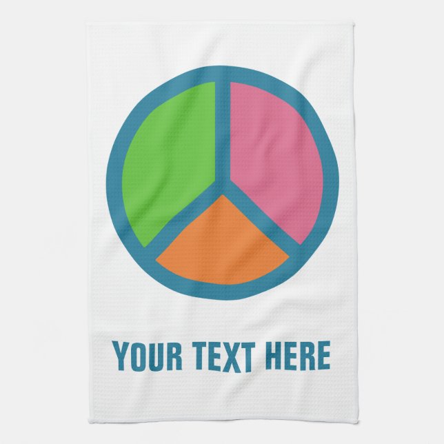Colorful Peace Sign custom hand towel (Vertical)