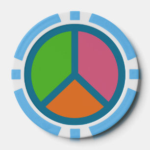 Colorful Peace Sign poker chips
