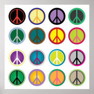 Colorful Peace signs poster