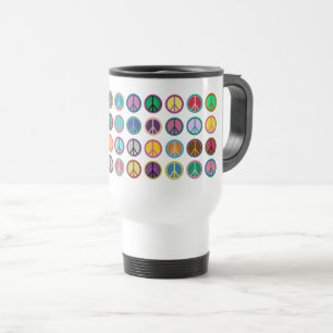 Colorful Peace Symbols Travel Mug