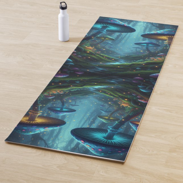 Colorful Peaceful Mushrooms Yoga Mat (In Situ)