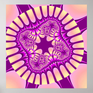 Colorful Peach and Purple Fractal Poster