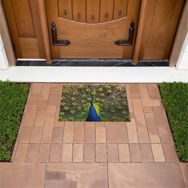Colorful peacock doormat (Outdoor)