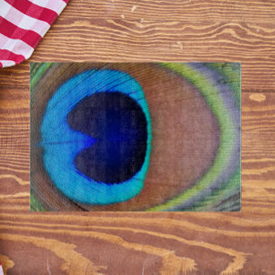 Colorful Peacock Feather Eyespot Cutting Board