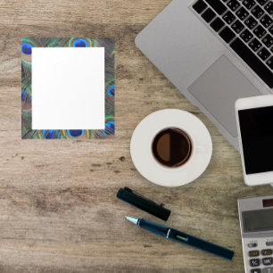 Colorful Peacock Feather Eyespot Pattern Notepad