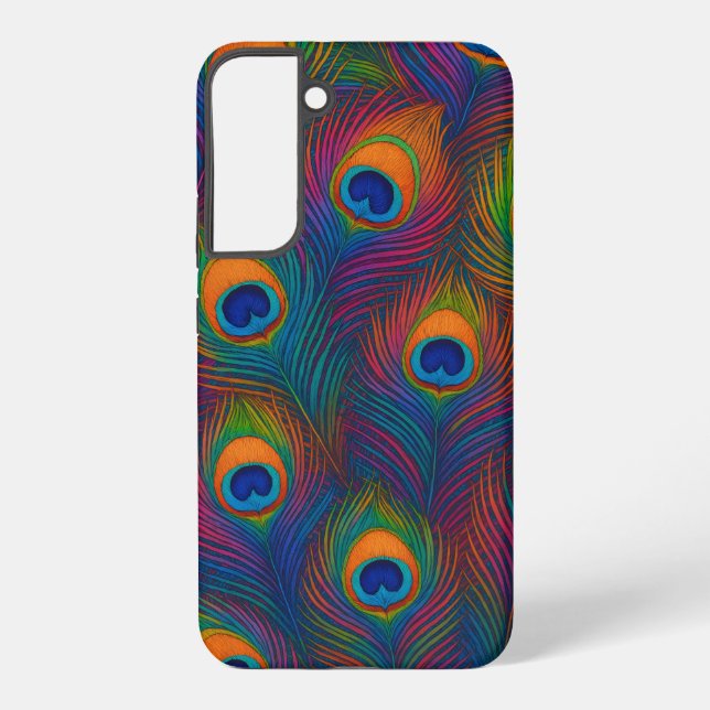 Colorful Peacock Feathers Samsung Galaxy S22+ Case (Back)