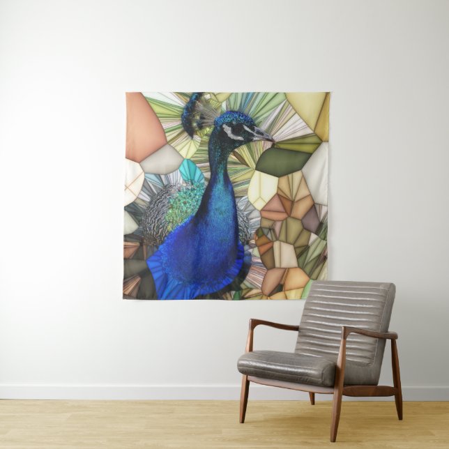 Colorful Peacock Mosaic Tapestry (In Situ)