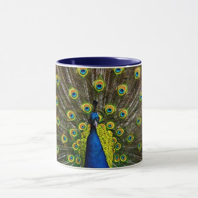 Colorful peacock mug (Center)