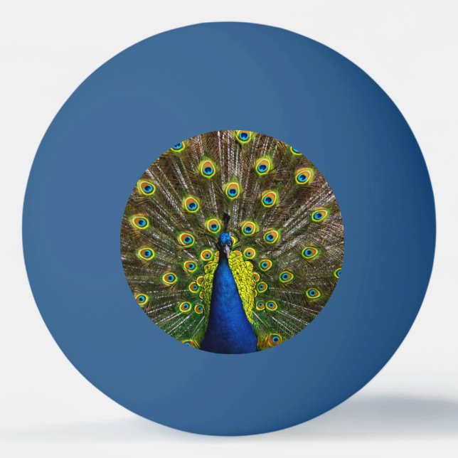 Colorful peacock ping pong ball (Front)