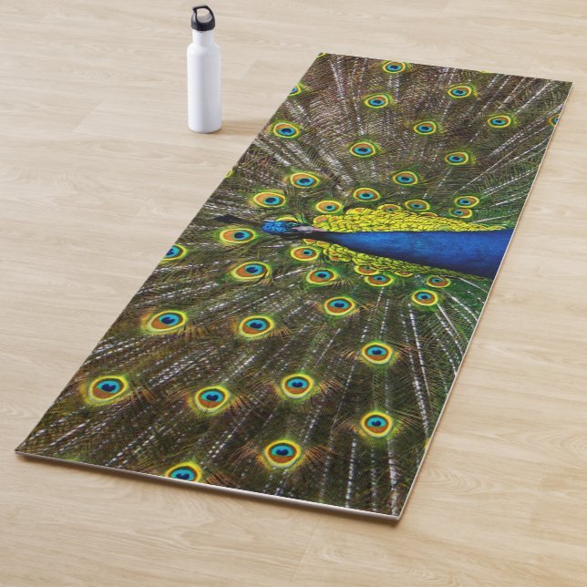 Colorful peacock yoga mat (In Situ)