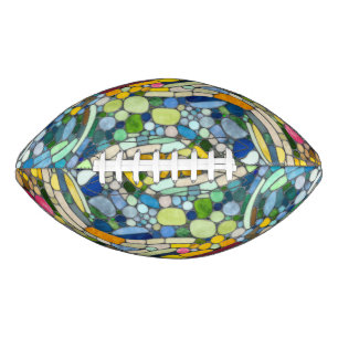 Colorful Pebbles Mosaic Art American Football