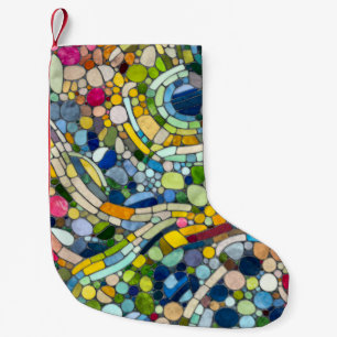 Colorful Pebbles Mosaic Art Small Christmas Stocking
