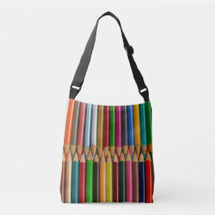 Colorful pencil crayons crossbody bag
