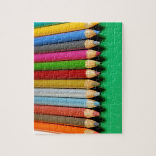 Colorful pencil crayons pattern jigsaw puzzle