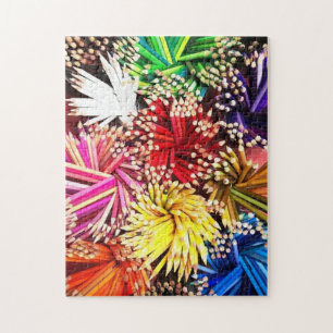 Colorful Pencils Purple Blue Yellow Green Red Pink Jigsaw Puzzle