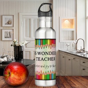 Colorful Pencils Teacher Appreciation Water Bottle