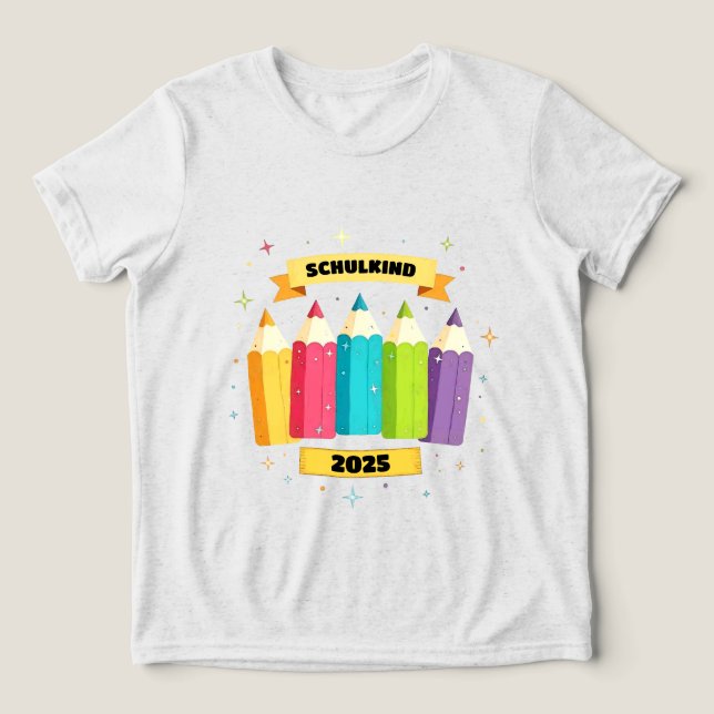 Colorful Pencils with Starlets - School Kid 2026 Tri-Blend Shirt (Design Front)