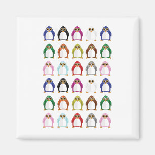 Colorful Penguin Pattern Cute Kawaii Fun Decor Magnet