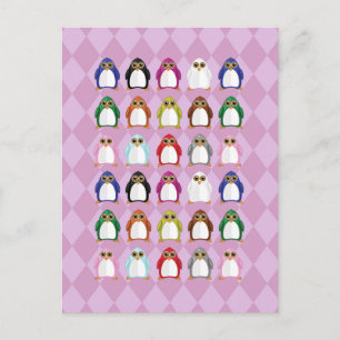 Colorful Penguin Pattern – Fun Rainbow Animal Postcard