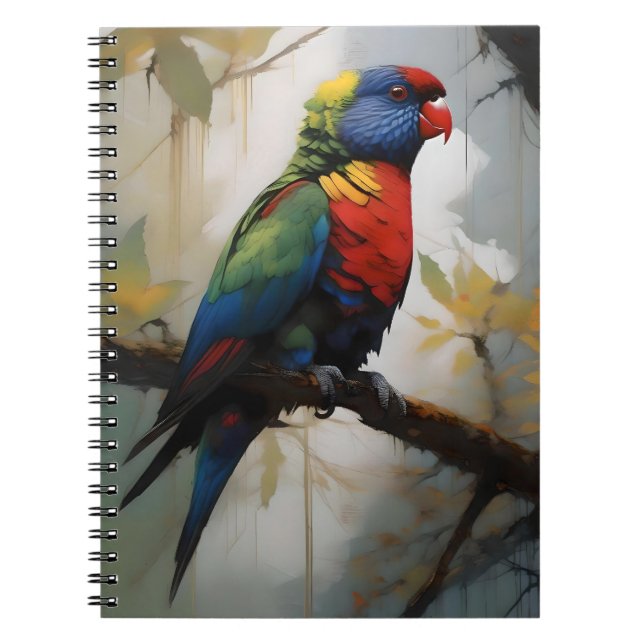 Colorful Perch: A Rainbow Lorikeet in the Tree Notebook (Front)