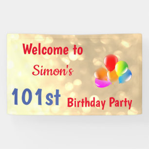Colorful Personalised 101st Birthday Banner