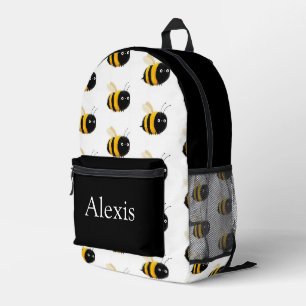 Colorful personalized backpack, kids cute bee printed backpack