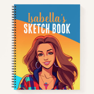Colorful Personalized Teen Girl Sketch Book