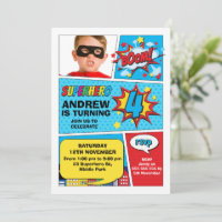 Colorful Photo Boom Superhero 4th Birthday
