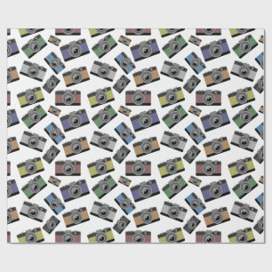 COLORFUL PHOTO CAMERAS ILLUSTRATION PATTERN WRAPPING PAPER