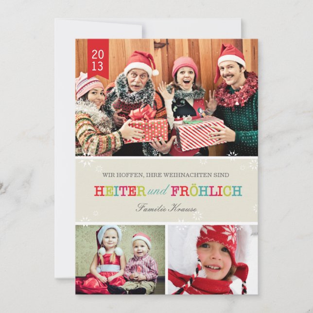 Colorful photo Christmas card (Front)