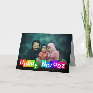 Colorful Photo Typography Happy Norooz New Year Card