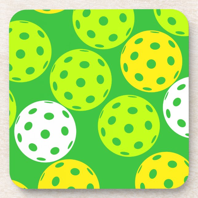 Colorful Pickleball Coaster Set (Front)