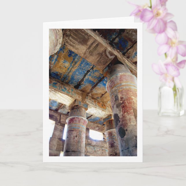 Colorful Pillars at the Luxor Temple, Egypt, Card (Orchid)
