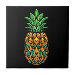 colorful-pineapple-fruit-mandala-arts-isolated tile