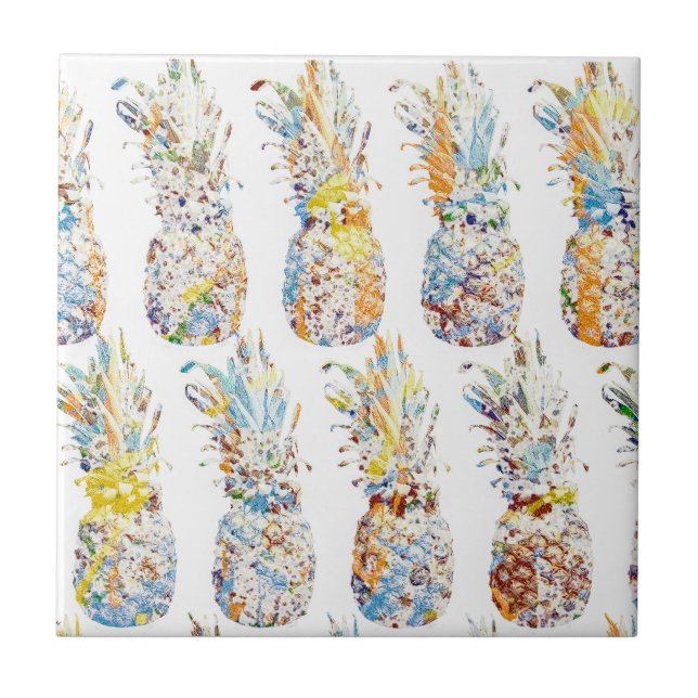 Colorful Pineapple Print Tile (Front)