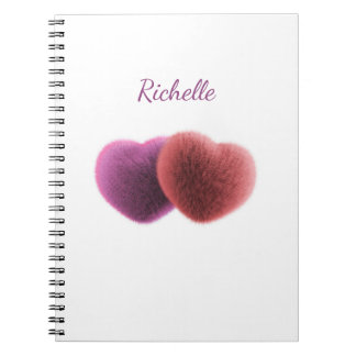Colorful Pink and Red Cute Hearts Valentine Notebook