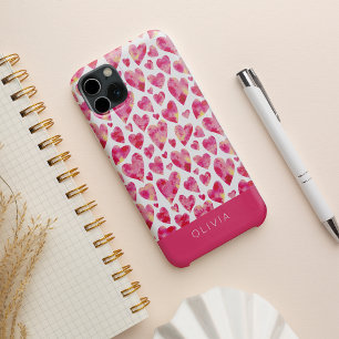 Colorful Pink Heart Pattern Personalized