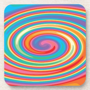 Colorful pinwheel design coaster