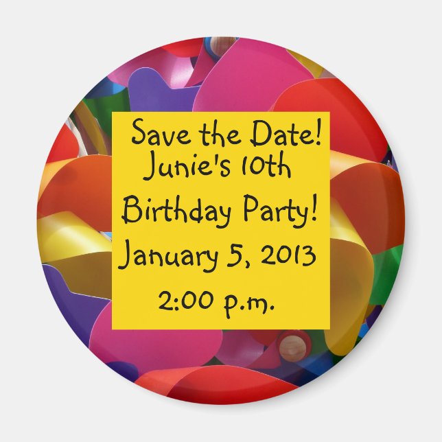 Colorful Pinwheel Magnet (Front)