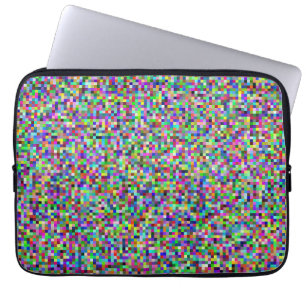 Colorful Pixel Squares Background Pattern Laptop Sleeve