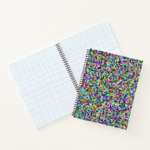 Colorful Pixel Squares Background Pattern Notebook