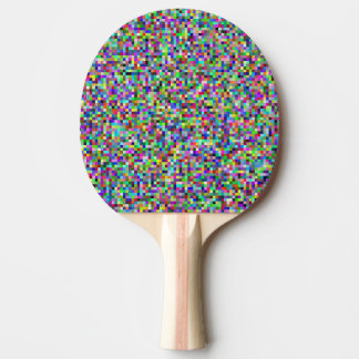 Colorful Pixel Squares Background Pattern Ping Pong Paddle