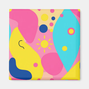 Colorful Playful Organic Shapes Pattern Magnet