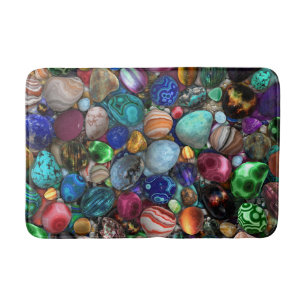 Colorful Polished Stones  Bath Mat