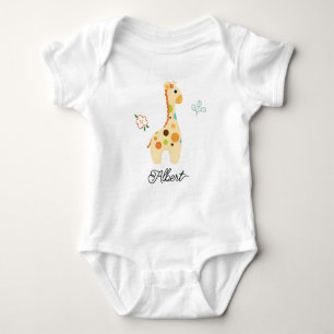 Colorful Polka Dot Giraffe Baby Bodysuit